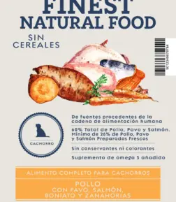 Pollo con Pavo, Salmón, Boniato y Zanahorias Cachorro 2 kg