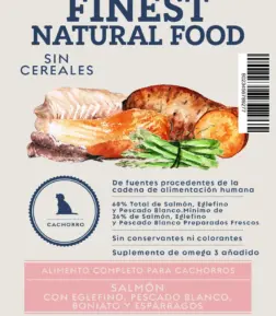 Salmón con Eglefino, Pescado Blanco, Boniato y Espárragos Cachorro 6 kg