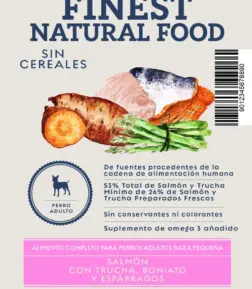 Salmón con Trucha, Boniato y Espárragos Raza Pequeña 2 kg