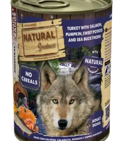 Pavo con salmón, calabaza, boniato y espino amarillo 400 g