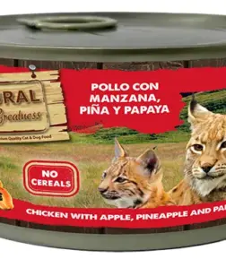 Pollo con manzana, piña y papaya 185 g